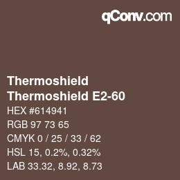 カラーコード: Thermoshield - Thermoshield E2-60 | qconv.com