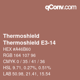 カラーコード: Thermoshield - Thermoshield E3-14 | qconv.com