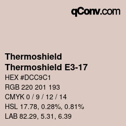 カラーコード: Thermoshield - Thermoshield E3-17 | qconv.com