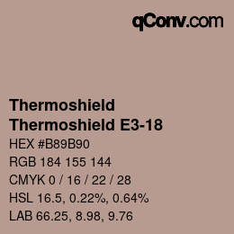 Color code: Thermoshield - Thermoshield E3-18 | qconv.com