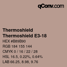 Color code: Thermoshield - Thermoshield E3-18 | qconv.com