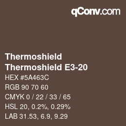Farbcode: Thermoshield - Thermoshield E3-20 | qconv.com