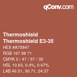 Color code: Thermoshield - Thermoshield E3-35 | qconv.com