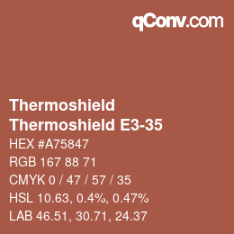 Color code: Thermoshield - Thermoshield E3-35 | qconv.com