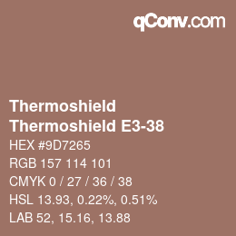 カラーコード: Thermoshield - Thermoshield E3-38 | qconv.com