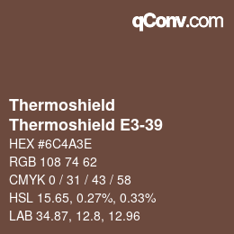 カラーコード: Thermoshield - Thermoshield E3-39 | qconv.com