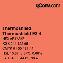 カラーコード: Thermoshield - Thermoshield E3-4 | qconv.com