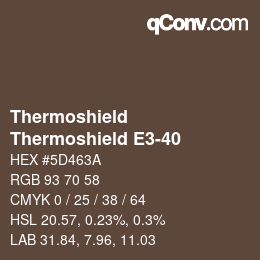 Code couleur: Thermoshield - Thermoshield E3-40 | qconv.com