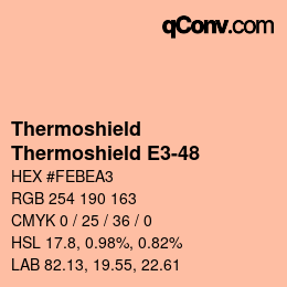 Color code: Thermoshield - Thermoshield E3-48 | qconv.com