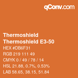 Color code: Thermoshield - Thermoshield E3-50 | qconv.com