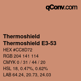 Color code: Thermoshield - Thermoshield E3-53 | qconv.com
