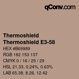 カラーコード: Thermoshield - Thermoshield E3-58 | qconv.com