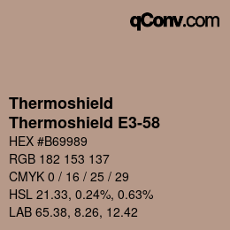 Color code: Thermoshield - Thermoshield E3-58 | qconv.com