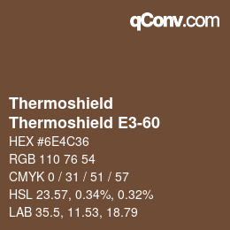 Código de color: Thermoshield - Thermoshield E3-60 | qconv.com