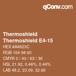Color code: Thermoshield - Thermoshield E4-15 | qconv.com