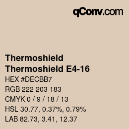 Color code: Thermoshield - Thermoshield E4-16 | qconv.com