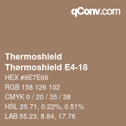 カラーコード: Thermoshield - Thermoshield E4-18 | qconv.com