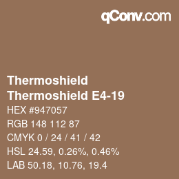 Color code: Thermoshield - Thermoshield E4-19 | qconv.com