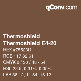 Color code: Thermoshield - Thermoshield E4-20 | qconv.com