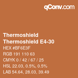 Code couleur: Thermoshield - Thermoshield E4-30 | qconv.com