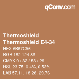 カラーコード: Thermoshield - Thermoshield E4-34 | qconv.com