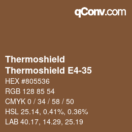 Color code: Thermoshield - Thermoshield E4-35 | qconv.com