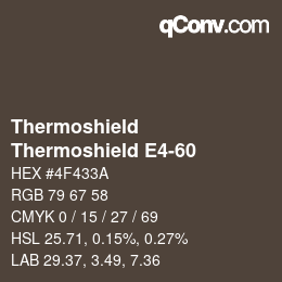 颜色代码: Thermoshield - Thermoshield E4-60 | qconv.com