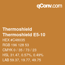 カラーコード: Thermoshield - Thermoshield E5-10 | qconv.com