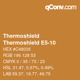 Color code: Thermoshield - Thermoshield E5-10 | qconv.com