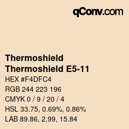 Farbcode: Thermoshield - Thermoshield E5-11 | qconv.com