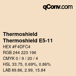 カラーコード: Thermoshield - Thermoshield E5-11 | qconv.com