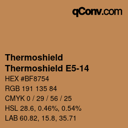 カラーコード: Thermoshield - Thermoshield E5-14 | qconv.com