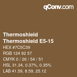 Color code: Thermoshield - Thermoshield E5-15 | qconv.com