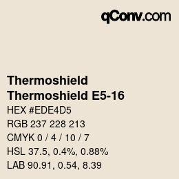 カラーコード: Thermoshield - Thermoshield E5-16 | qconv.com