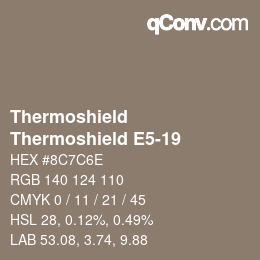 カラーコード: Thermoshield - Thermoshield E5-19 | qconv.com