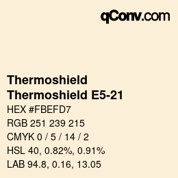 カラーコード: Thermoshield - Thermoshield E5-21 | qconv.com