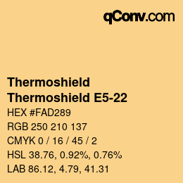 Color code: Thermoshield - Thermoshield E5-22 | qconv.com