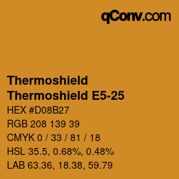 Código de color: Thermoshield - Thermoshield E5-25 | qconv.com