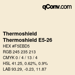 Color code: Thermoshield - Thermoshield E5-26 | qconv.com