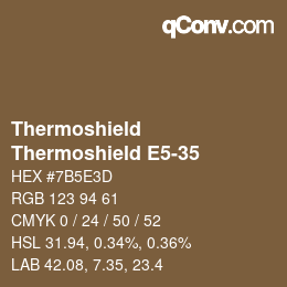 カラーコード: Thermoshield - Thermoshield E5-35 | qconv.com