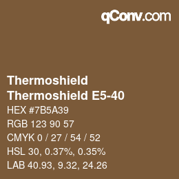 Color code: Thermoshield - Thermoshield E5-40 | qconv.com