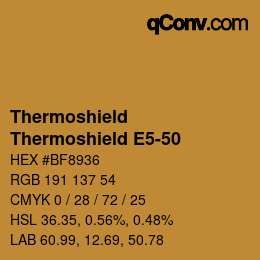 カラーコード: Thermoshield - Thermoshield E5-50 | qconv.com