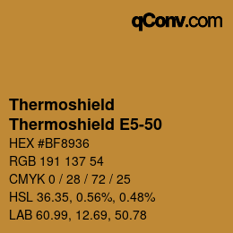 Color code: Thermoshield - Thermoshield E5-50 | qconv.com