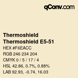 カラーコード: Thermoshield - Thermoshield E5-51 | qconv.com