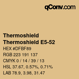 Color code: Thermoshield - Thermoshield E5-52 | qconv.com