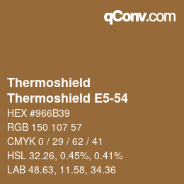 カラーコード: Thermoshield - Thermoshield E5-54 | qconv.com