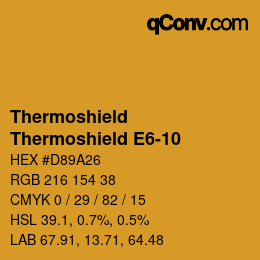 カラーコード: Thermoshield - Thermoshield E6-10 | qconv.com