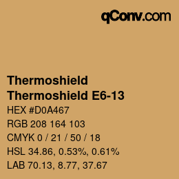 カラーコード: Thermoshield - Thermoshield E6-13 | qconv.com
