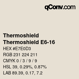 カラーコード: Thermoshield - Thermoshield E6-16 | qconv.com