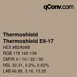 Color code: Thermoshield - Thermoshield E6-17 | qconv.com